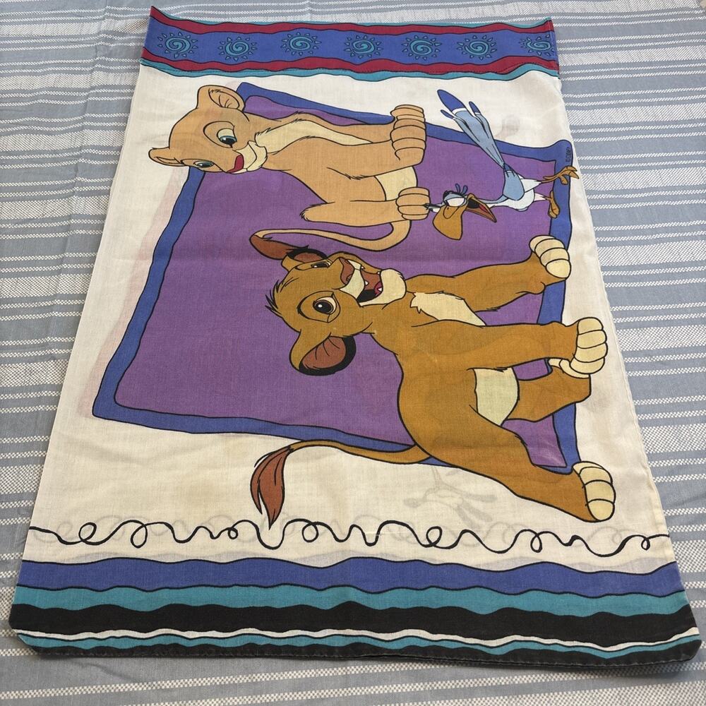 VTG Disney Lion King Pillow Case Standard 90's Simba Timon Pumba Nala USA - Picture 6 of 9